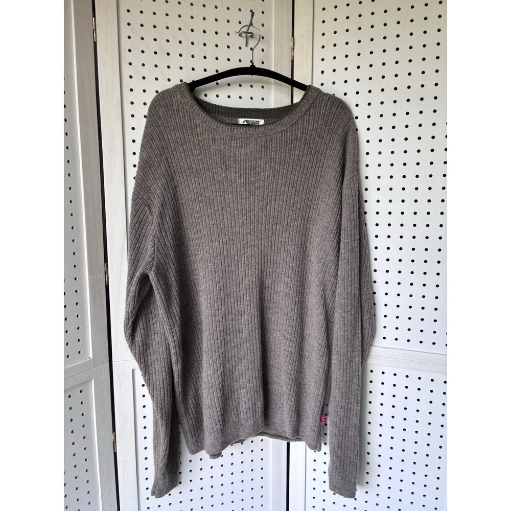 Mountain Khakis Pullover Crew Neck Merino Wool Sweater Men's XL Brown Green